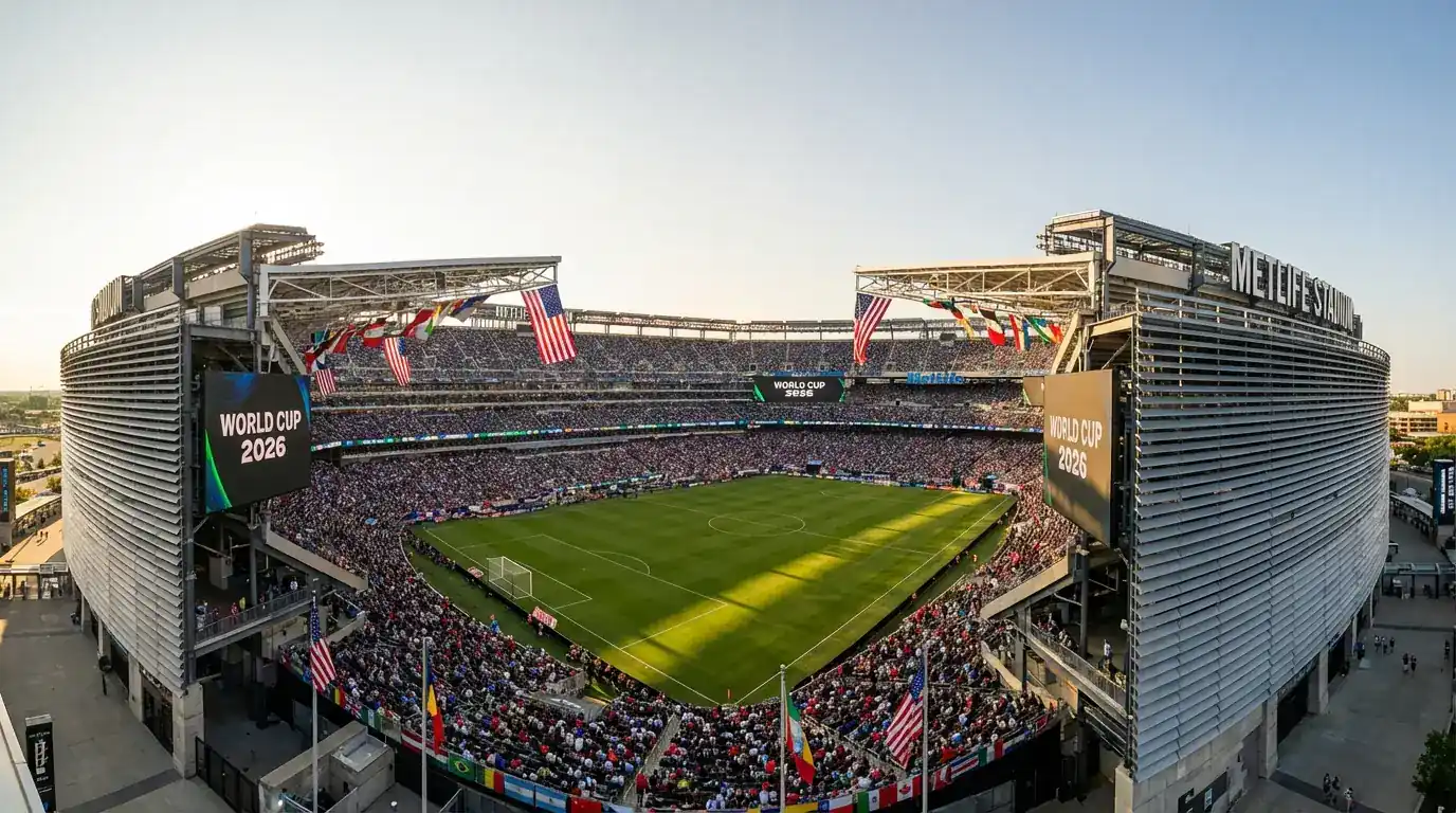 MetLife Stadium i New Jersey klargjort for stor VM-kamp med fullt stadion